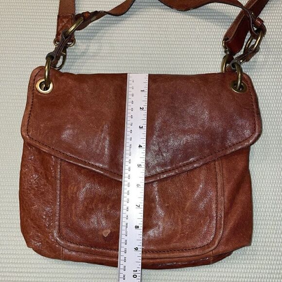 FOSSIL TAN LEATHER FLAP OVER MAGNETIC CLOSE PURSE LONG LIVE VINTAGE - Picture 4 of 12